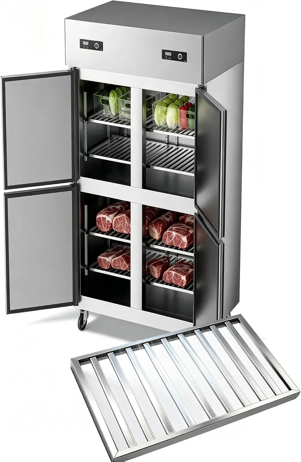 Ripiano per frigorifero in acciaio inox AISI 304 per frigoriferi e congelatori professionali