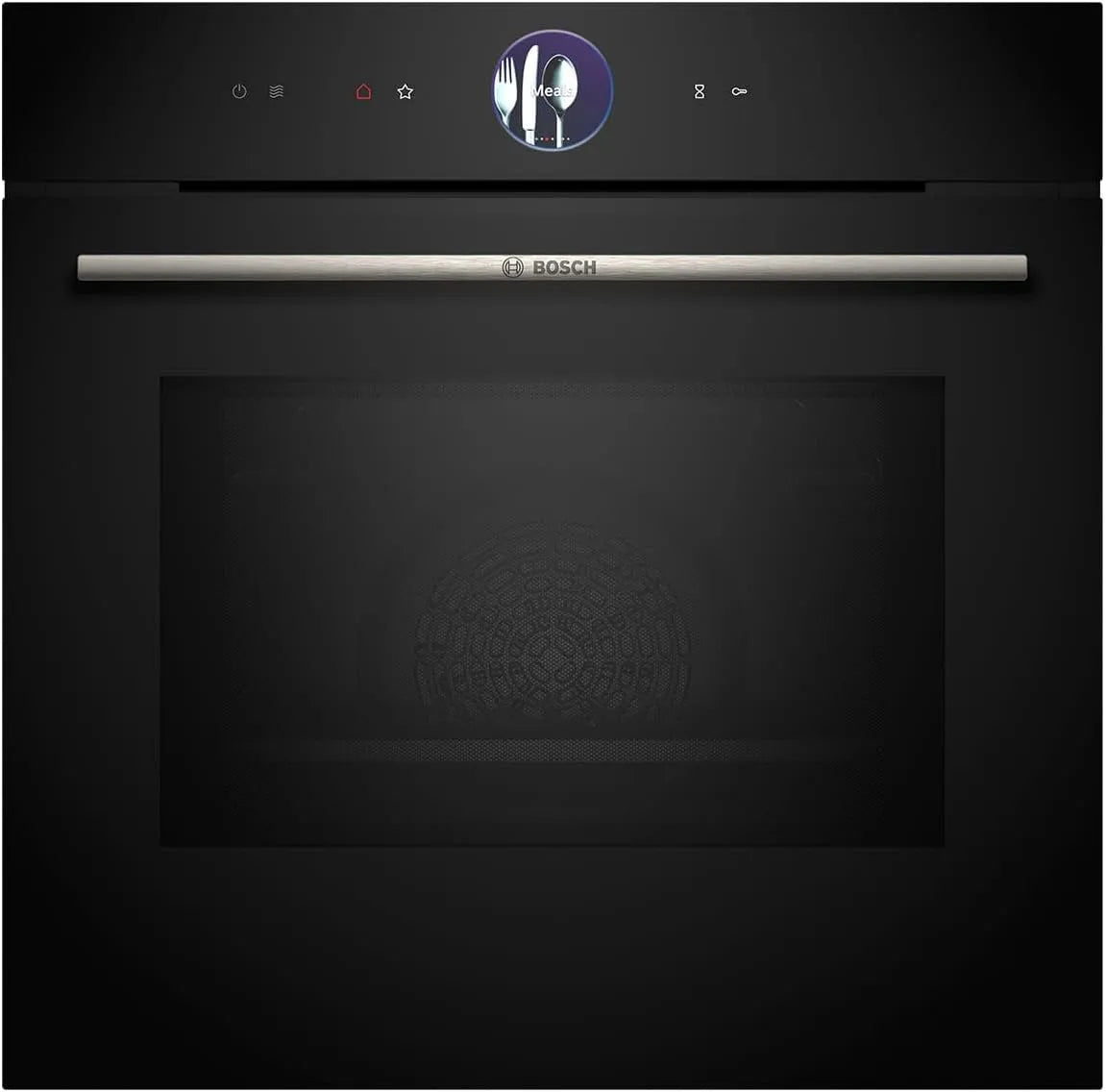 Bosch Serie 8 HMG776NB1 Forno a microonde, 60 x 60 cm, touch, da incasso, nero, prodotto in Germania, pirolisi, Air Fry, anello di controllo digitale