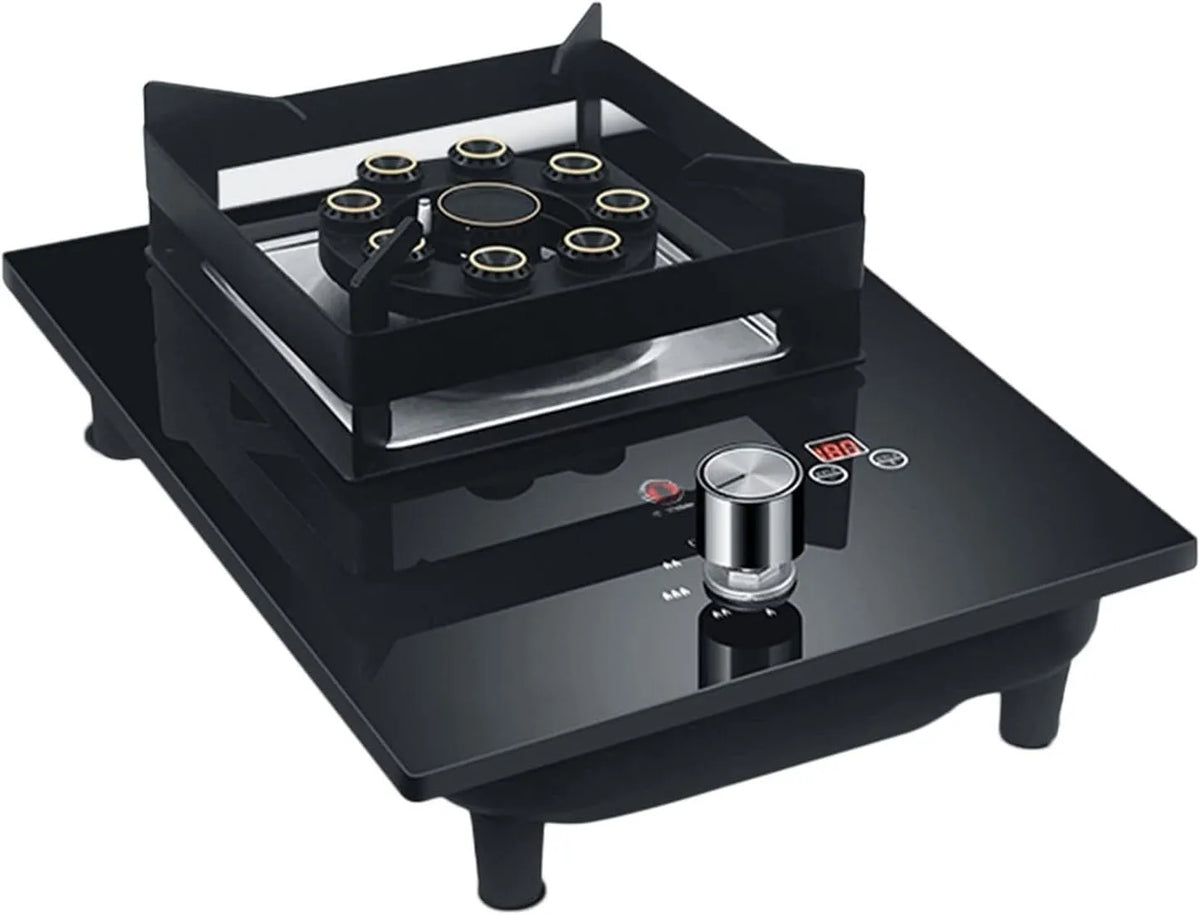 Piano cottura a gas, da incasso, portatile, fornello a gas, in vetro temperato da 5, 2 kW, per cucina e camper