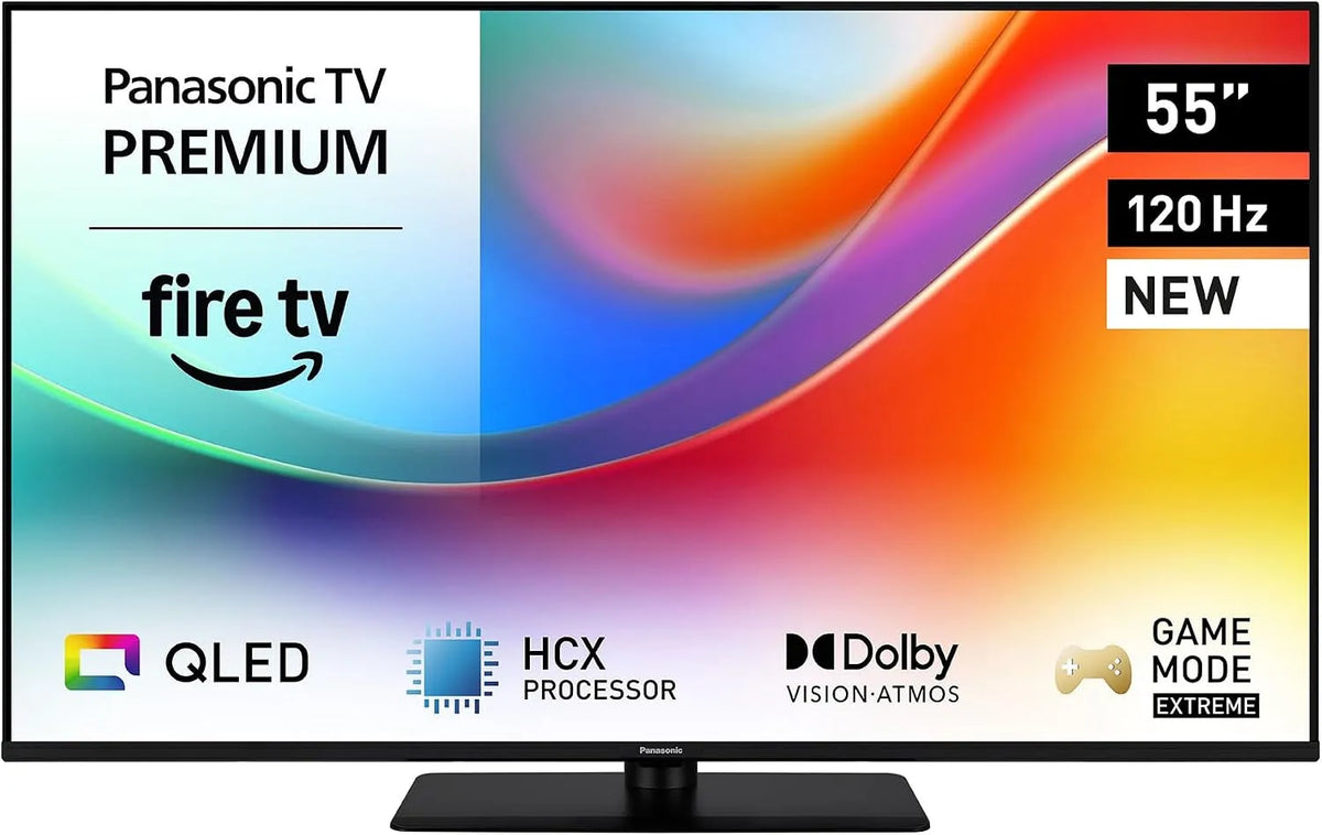 Panasonic TV-55W85BEZ Smart TV, 55 pollici, 120 Hz, televisore, 4K UHD, QLED, Bluetooth, nero, Dolby Vision e Atmos, Apple, 2025, Serie W85B, 120Hz