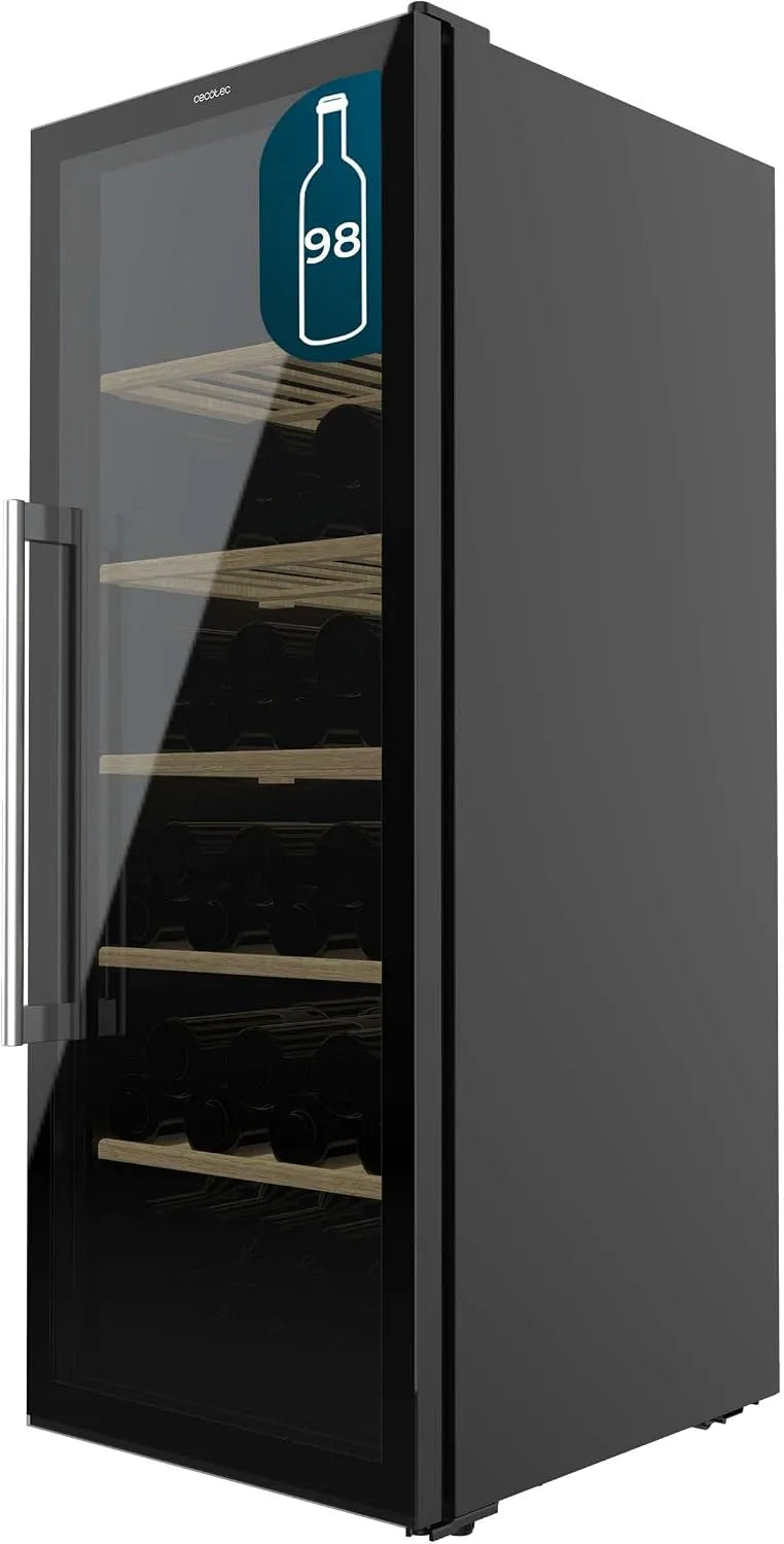 Cecotec Bolero Grand Sommelier Cantinetta vino, 128, 5 cm, 98 bottiglie, 41 dB, touch, nero