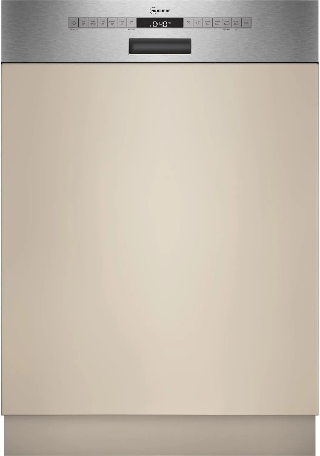 NEFF S145EAS16E Lavastoviglie, 60 cm, forte pulizia con Chef 70oC, N 50, lavabile in lavastoviglie, Made in Germany, cestino per posate, Open Dry