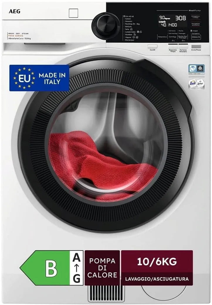 AEG Serie 9000 LWR9E106AB Lavasciuga, 6 kg, lavatrice, asciugatrice, AEG LWR9E106AB Lavasciuga Carica Frontale 10