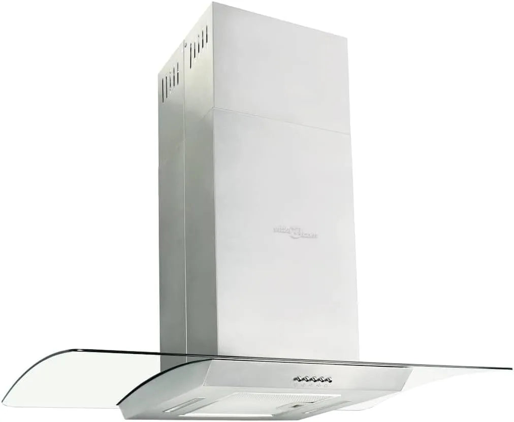 Dell Cappa aspirante, 90 cm, 756 m3/h, cappa da cucina, 3 livelli, acciaio inox, Cappa aspirante a isola, per isola di cottura e ricircolo dell'aria