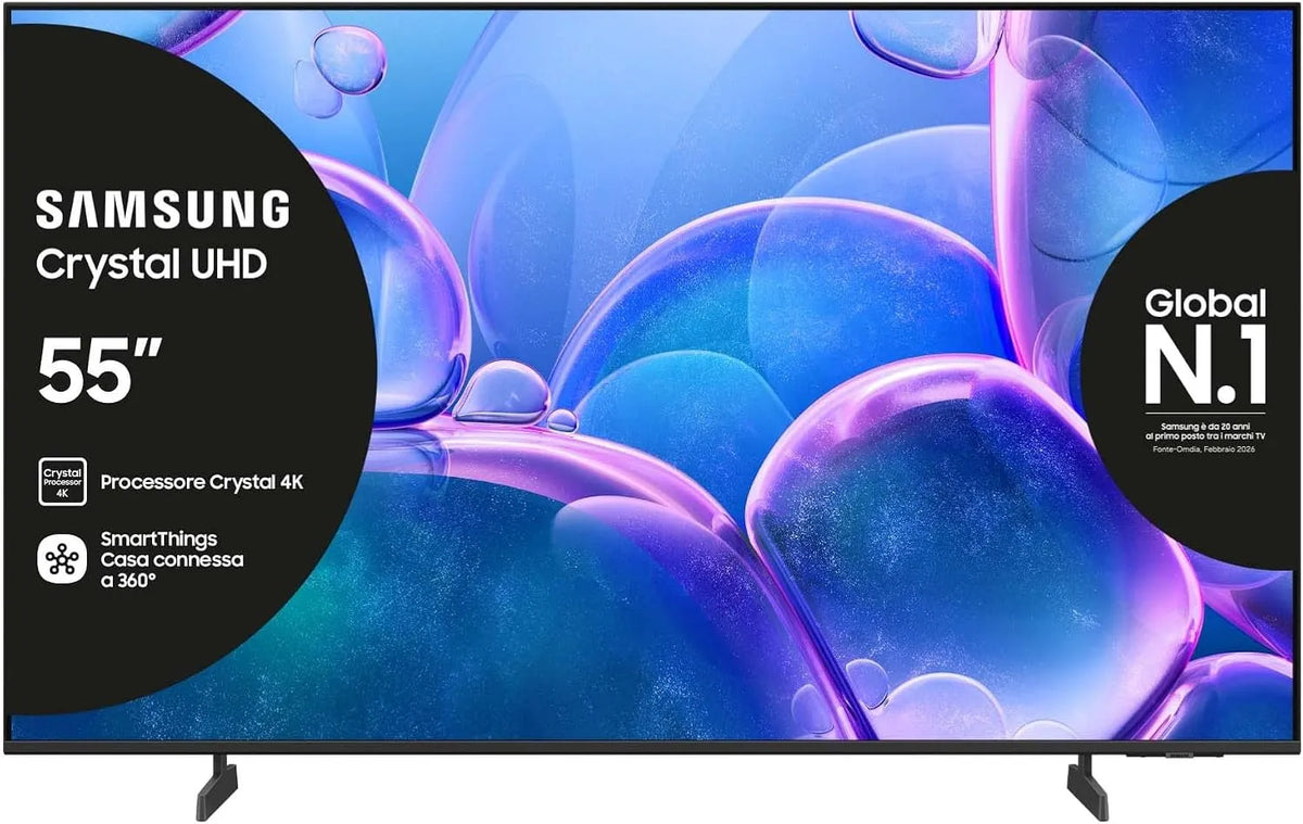 Samsung UE55U7000FUXZT Smart TV, televisore, 4K UHD, HDR, OTS Lite & Adaptive Sound, Crystal 4K Processor, Smart Experience, 2025, Metal Stream Design