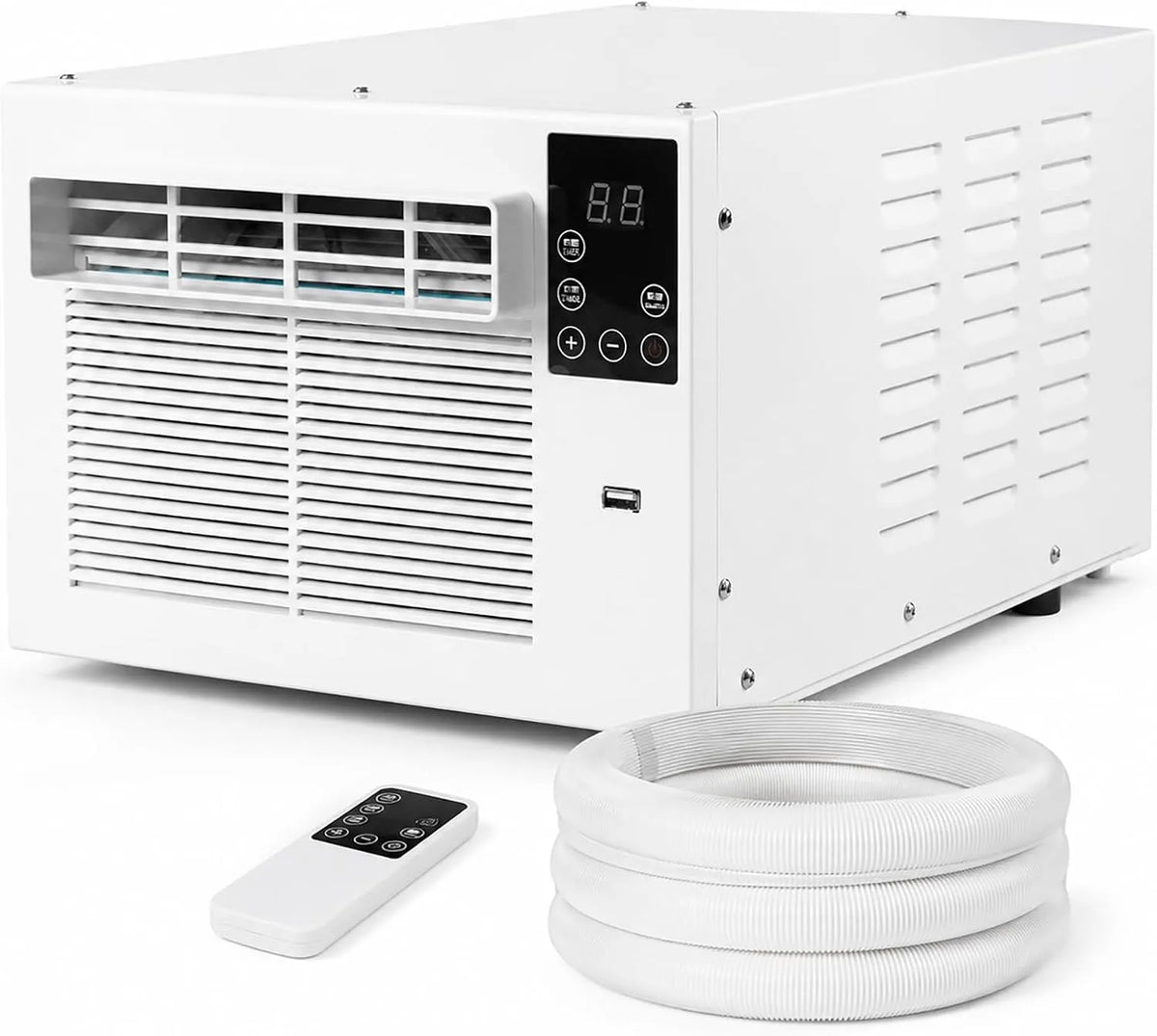 Condizionatore 1-12h, 280 W, 45 dB, portatile, timer, Silenzioso 45dB, 280W, Deumidificatore Integrato, Telecomando, per Camera da Letto e Cucina