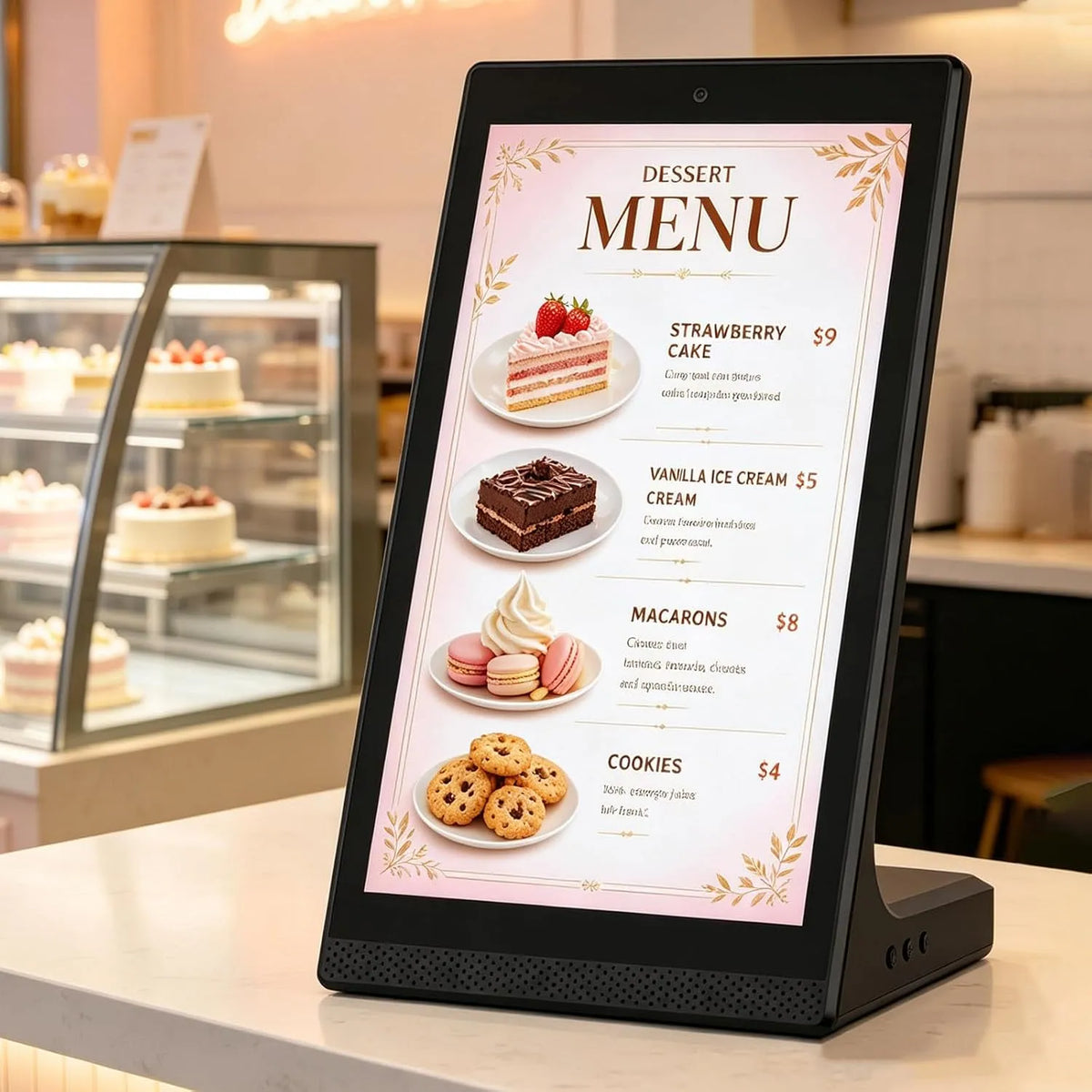 Display digital signage, 15, 6 pollici, display pubblicitario, food truck, touch, Wi-Fi, USB, visualizzazione pubblicitaria digitale, Bar e Negozi