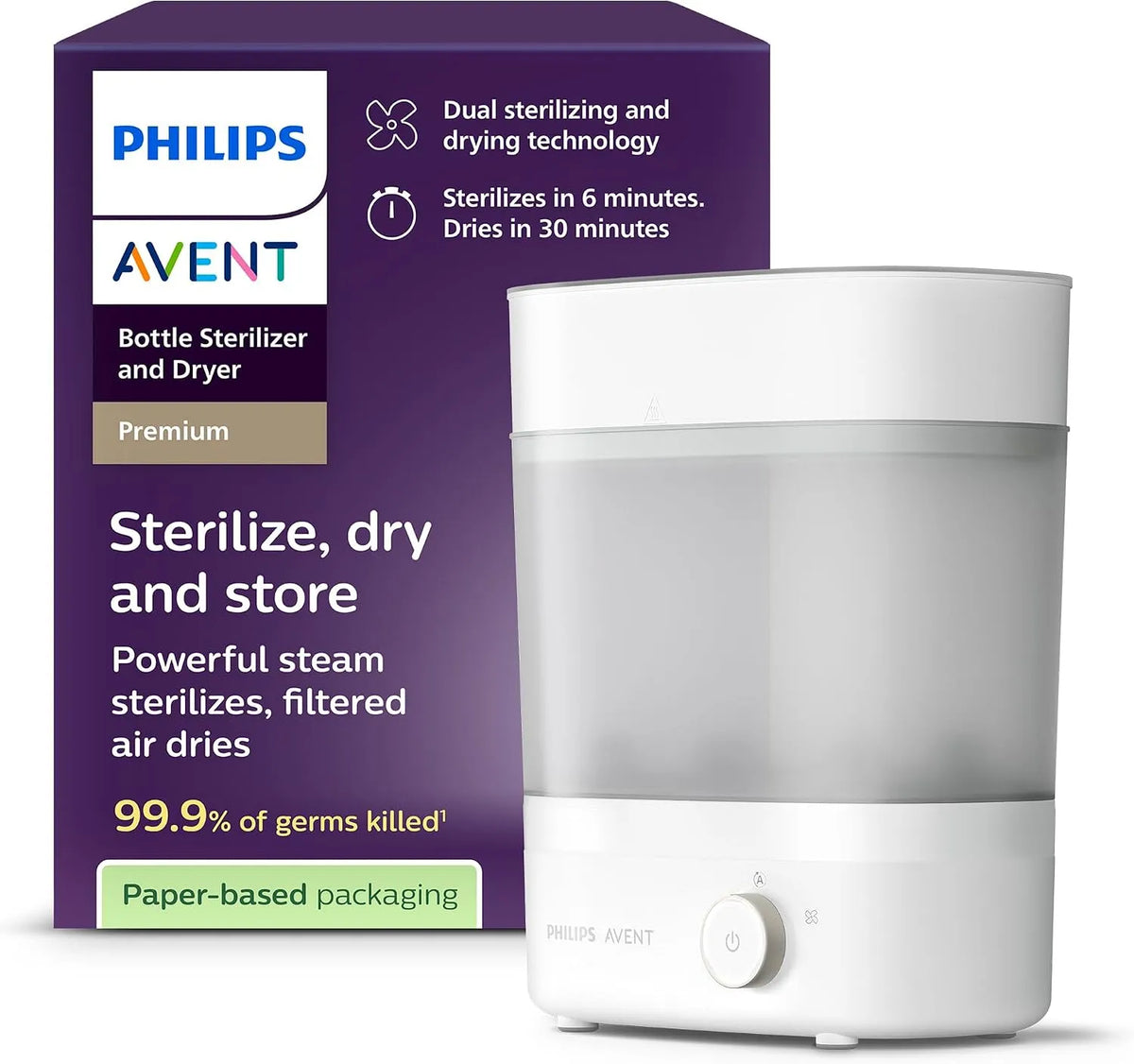 Philips SCF293/00 Asciugatrice, pannello IPS, rapido e igienico SCF293/00, Philips Avent Sterilizzatore e asciugatrice per biberon