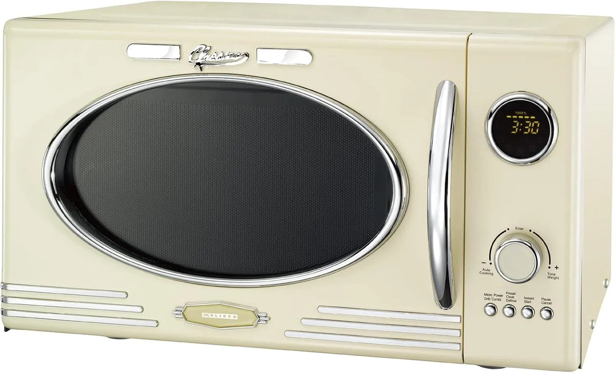 Forno a microonde Watt, 23, 23 L, 1000 litri, MELISSA 16330128 Retro forno a microonde, design forno a microonde con griglia, colori crema