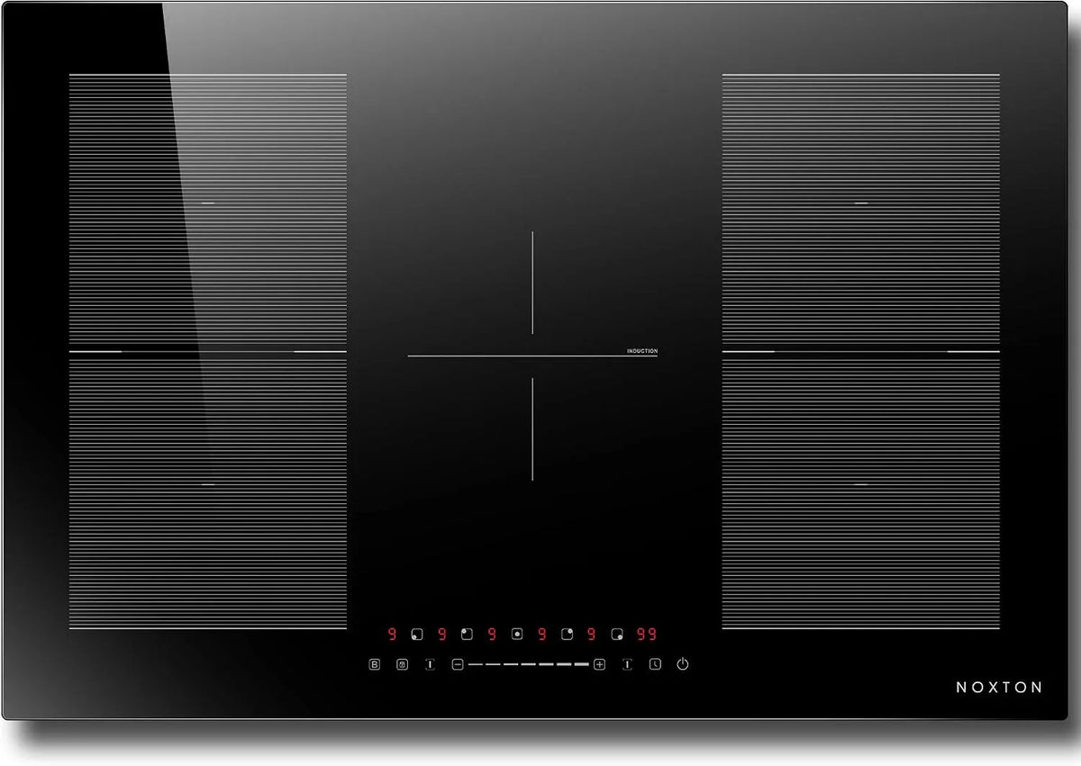 Piano cottura a induzione, 77 cm, 5 fuochi, 7200 W, piastra a induzione, Boost, da incasso, timer, 7200W Domino Piastra ad Induzione di Scivolo con