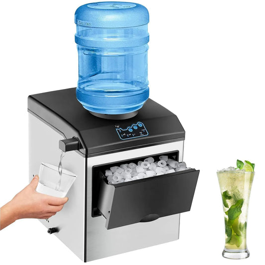 modello Kg, 24, Produce 12 Cubetti Di Ghiaccio A Proiettile In 8-10 Minuti, Capacità 22 Kg, 24 Ore, Macchina Per Il Ghiaccio Con Dispenser Di Acqua
