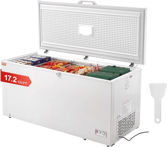 VEVOR Congelatore, 488 L, libera installazione, vano congelatore, freezer verticale, porta superiore aperta con coperchio chiudibile a chiave