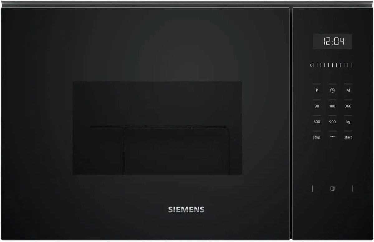 Siemens iQ500 BE555LMB1 Forno a microonde, 59 x 38 cm, 25 L, 900 W, grill, touch, da incasso, acciaio inox, nero, cookControl 8 microgrammi automatici