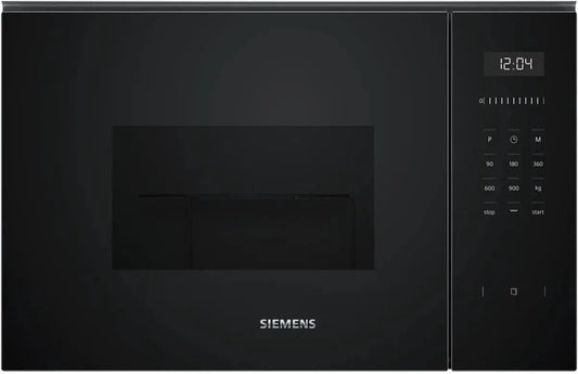 Siemens iQ500 BE555LMB1 Forno a microonde, 59 x 38 cm, 25 L, 900 W, grill, touch, da incasso, acciaio inox, nero, cookControl 8 microgrammi automatici