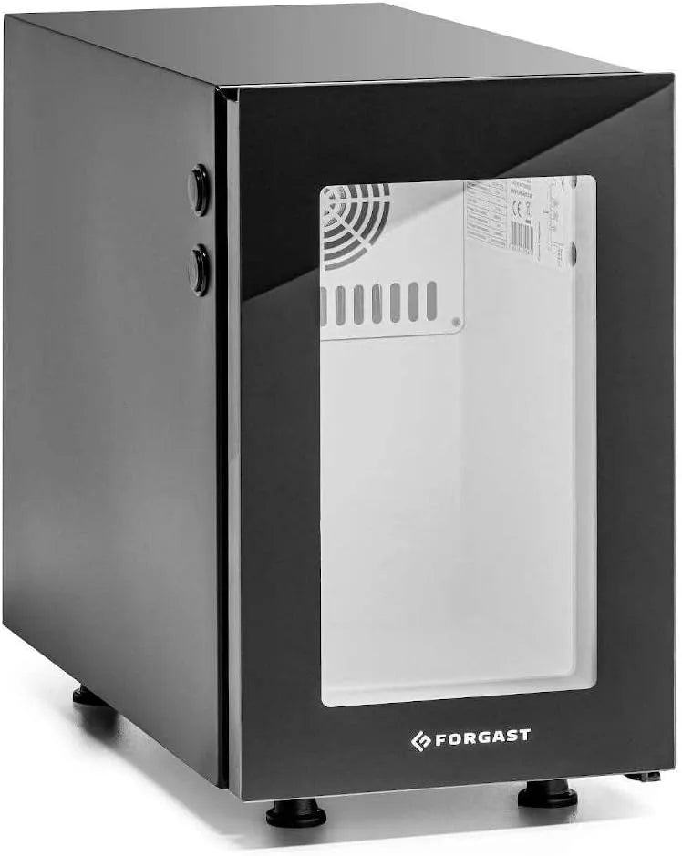Frigorifero, nero, Foro Universale per Tubo da 7 mm, Conserva il Latte a +4°C, Mini Frigo per Latte, Porta con Vetro, Guscio Nero, Pulizia Automatica