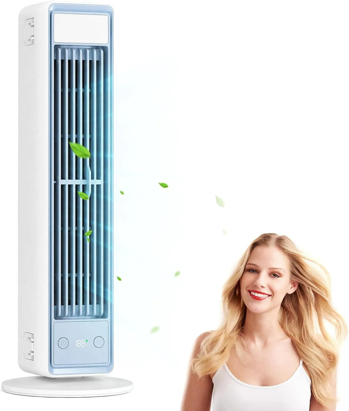 Condizionatore, portatile, 3 velocità, bianco, ventilatore senza pale a risparmio energetico, ufficio e casa