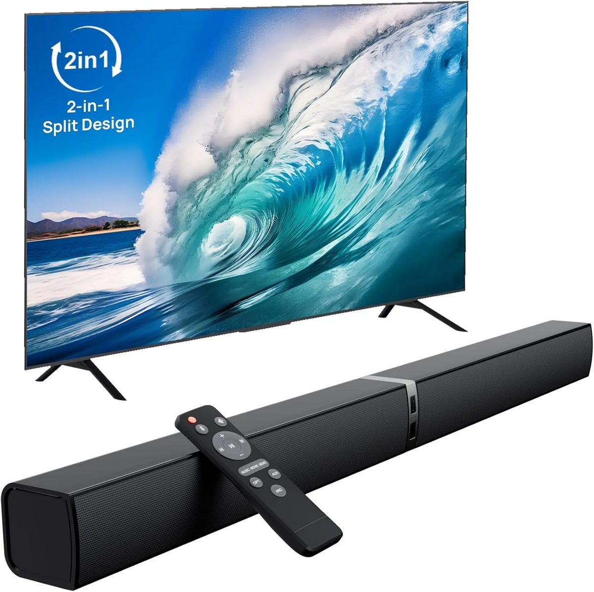 Smart TV 1pcs, 32 pollici, televisore, Bluetooth, 0 canali con OPT/ARC, AUX, Altoparlanti per TV per Home Theater Audio