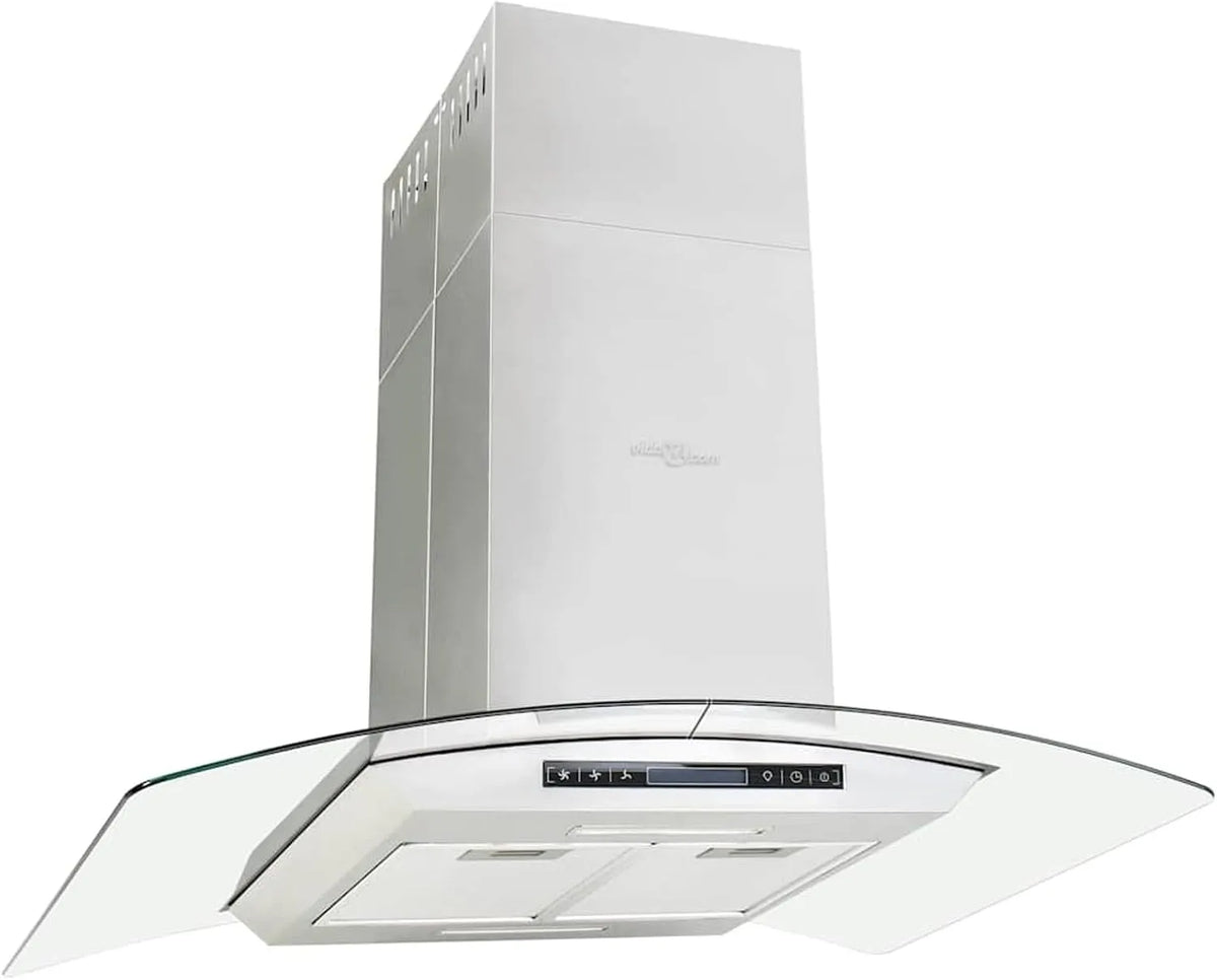 Cappa aspirante, 90cm, 756 m3/h, cappa da cucina, illuminazione LED, touch, display LCD, acciaio inox, Acciaio Inossidabile e Vetro Temperato