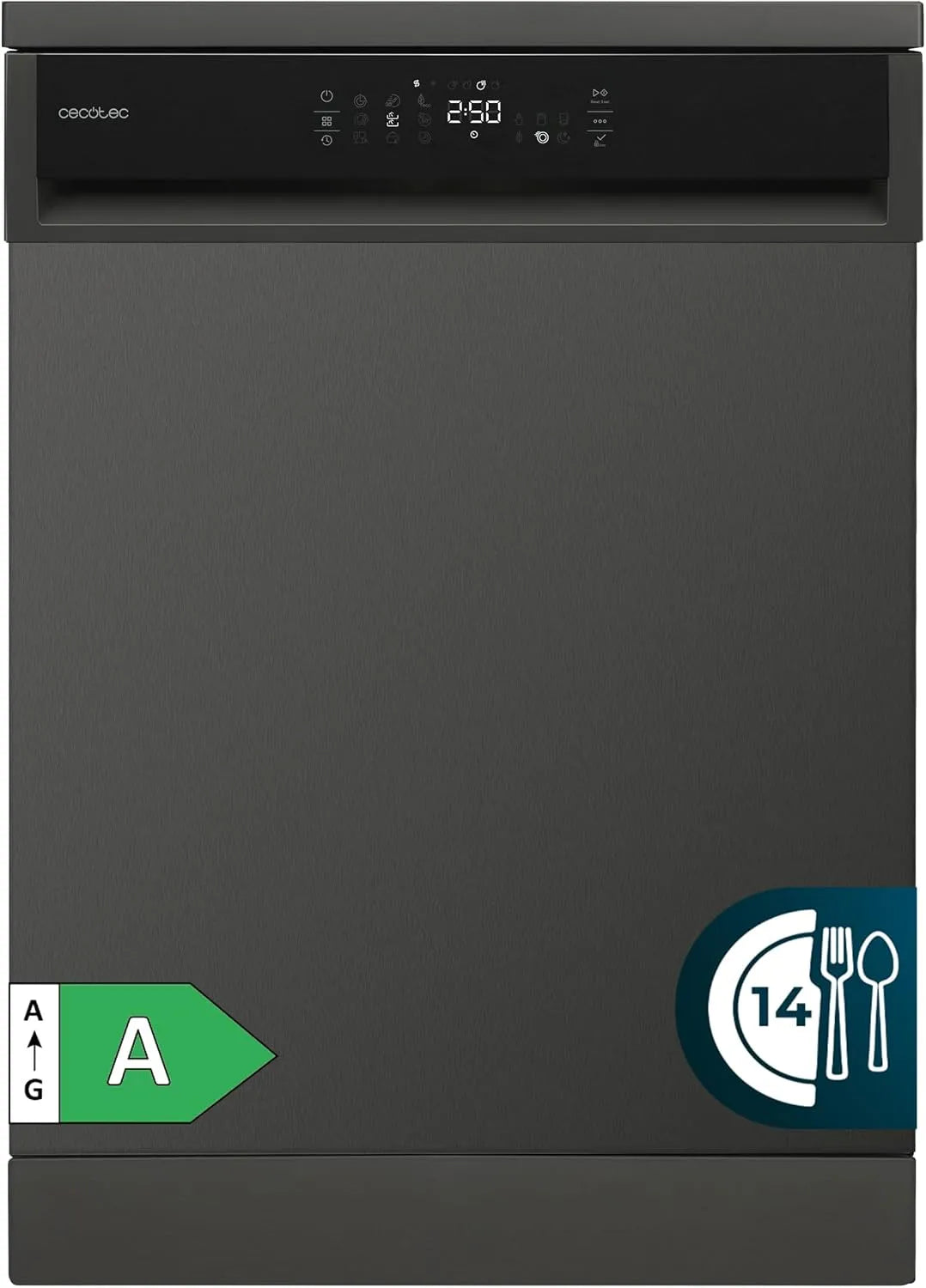 Cecotec Bolero Aguazero 6800 Lavastoviglie, 60 cm, 8 programmi, Inverter, vapore, 14 posate, Basso consumo, Lavaggio automatico, Pulizia interna e