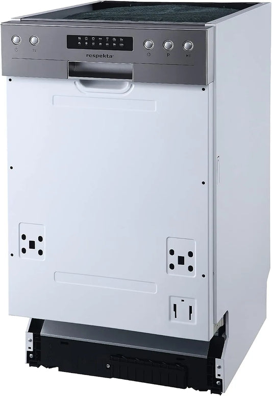 Respekta GSP45TIDM Lavastoviglie, 45 cm, 6 programmi, formato slim, da incasso, Display a LED, 9 Coperti, Partenza ritardata