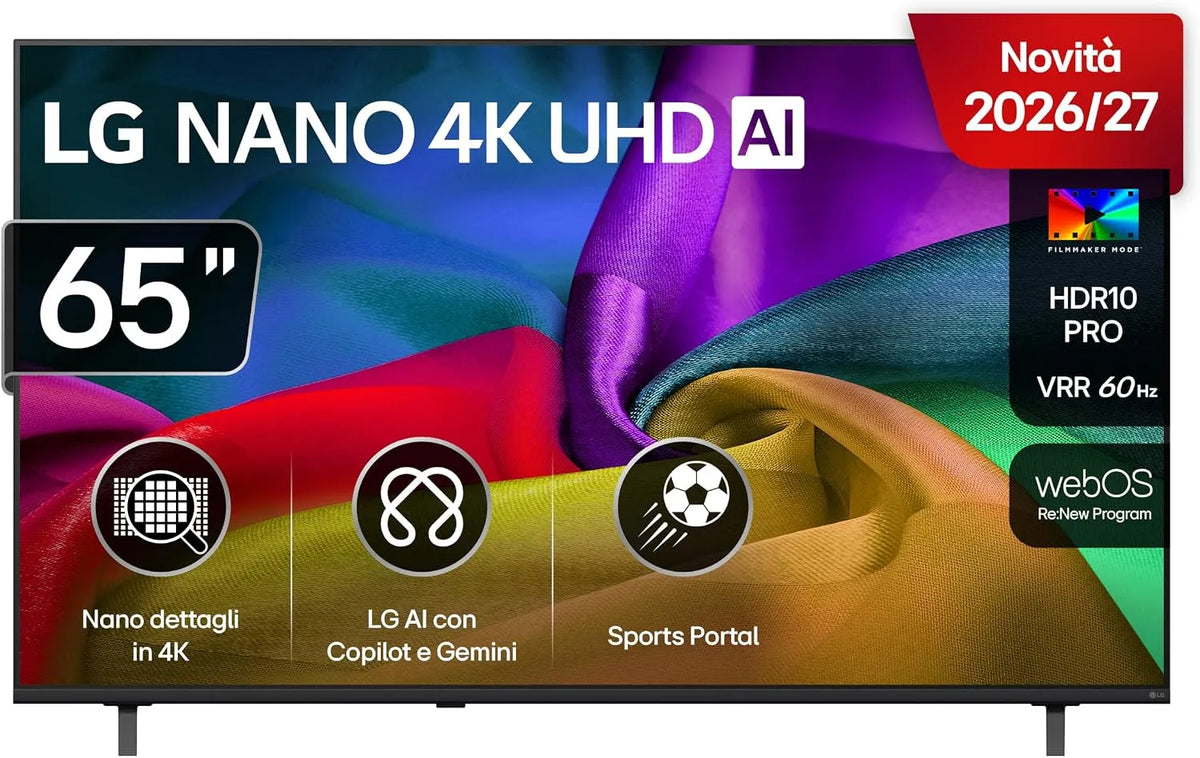 LG NU8E Smart TV, 65 pollici, televisore, 4K UHD, Serie NU8E 2026 Smart TV 4K - 65NU8E0B3LA