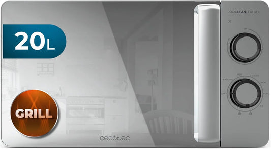 Cecotec 3Dwave Forno a microonde, 20 L, 700/800 W, grill, timer, interno in ceramica, scongelamento, Timer 30 Min, Interno Ceramico, Tecnologia 3Dwave