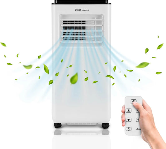 Condizionatore 3in1 24h, portatile, timer, 9000 BTU, giorno, Display LED, Gas R290, Fino a 15m2, Raffreddamento, Ventilazione e Deumidificazione