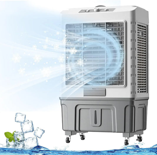 Condizionatore, 50 L, portatile, industriale, 3 velocità, Ventilatore nebulizzatore per Garage e