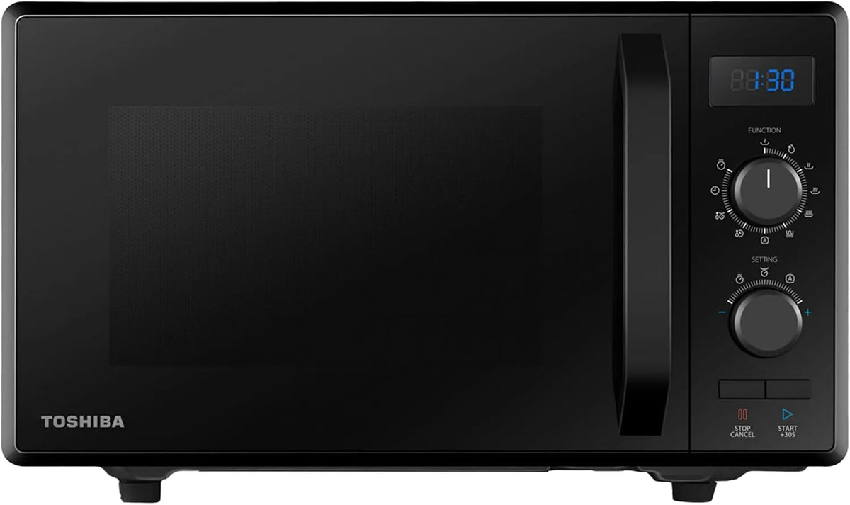 Toshiba 3-in-1 Forno a microonde, 23 L, grill, timer, pizza, nero, Luci LED Integrate, Piatto Girevole con Memoria di Posizione