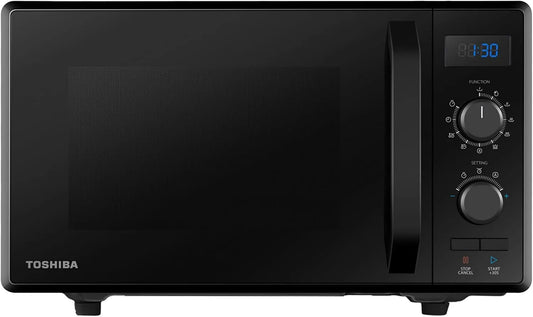 Toshiba 3-in-1 Forno a microonde, 23 L, grill, timer, pizza, nero, Luci LED Integrate, Piatto Girevole con Memoria di Posizione