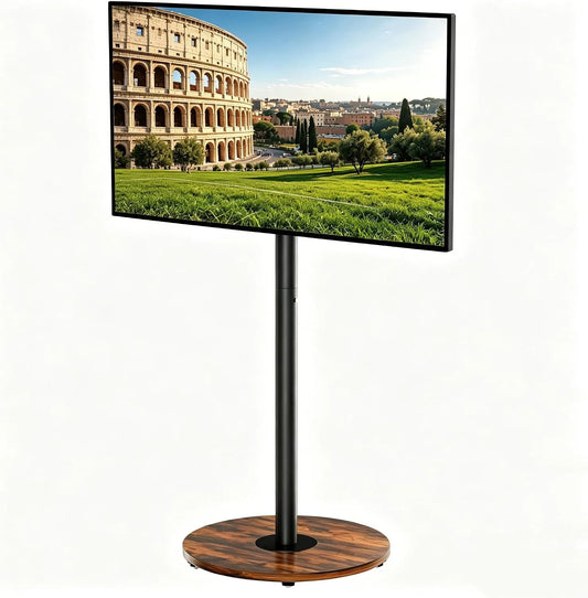 Smart TV, 75 pollici, televisore, ruote di trasporto, nero, UNHO Supporto TV da Pavimento con Ruote 40-75 Pollici Peso Max 50kg Nero