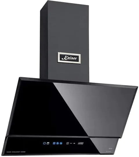 Cappa aspirante, 70 cm, 1250 m3/h, cappa da cucina, scarico e ricircolo, montaggio a parete, timer, 3 livelli, nero, Kaiser AT 7410 F Eco, con timer
