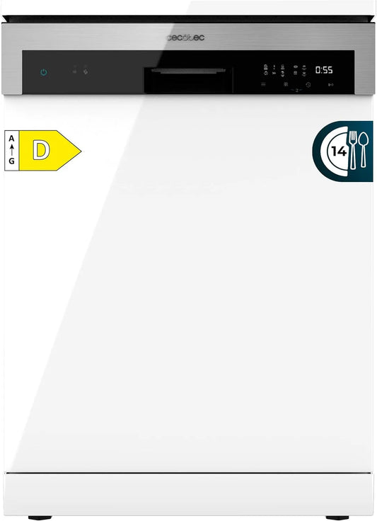 Cecotec Bolero Aguazero 6200 Lavastoviglie, 1850 W, 6 programmi, classe energetica D, aquaStop, touch, 14 coperti, Dual Zone Wash, Dry +, Turbo Dry +