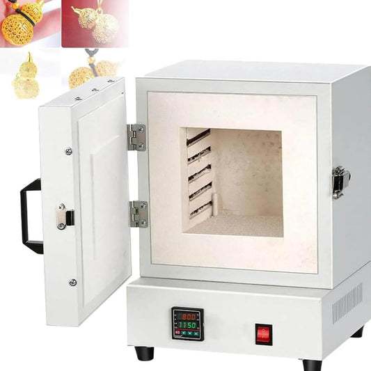 Forno elettrico, Forno a muffola 1150 °C, Forno per Trattamento Termico con Controller per Gioielli, vetri, ricottura, Studio Fai da Te