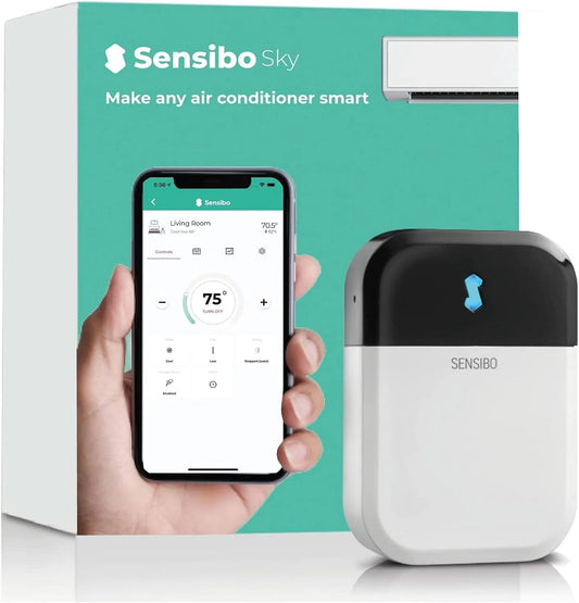 Sensibo Sky Controller Wi-Fi per condizionatore, Google Assistant, Alexa e Siri, facile e rapida da installare da sé. Comfort e risparmio energetico
