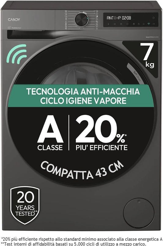 Candy Lavatrice, 7 kg, classe energetica A, 1400 Giri, Classe A-20%, Candy ProWash 500 Lavatrice 7 Kg