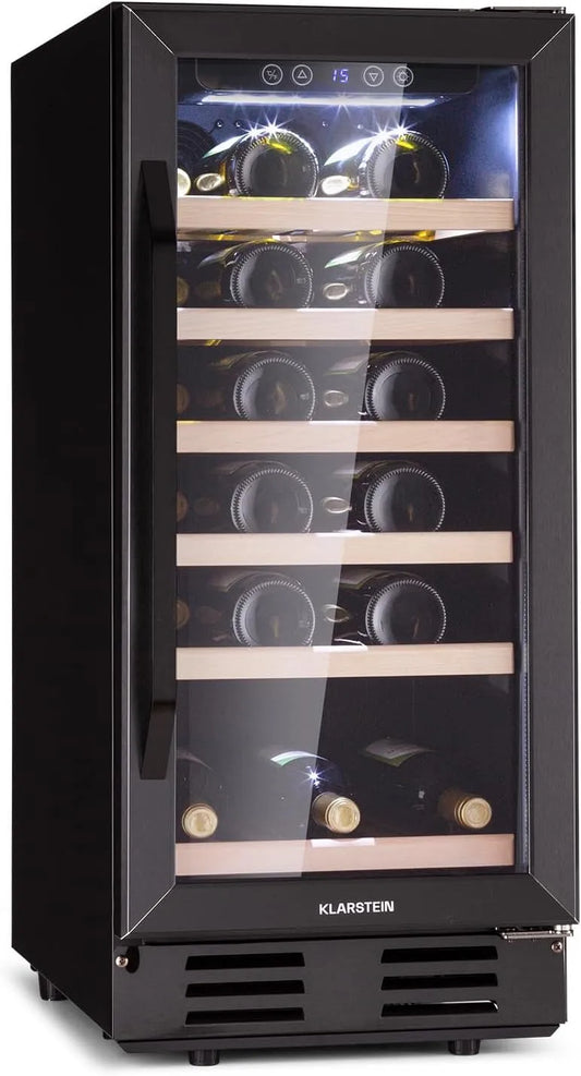 Klarstein Cantinetta vino, 31 bottiglie, 5 a 18 °C, touch, Mini Frigo con Protezione UV, Frigo Bar, Esterni