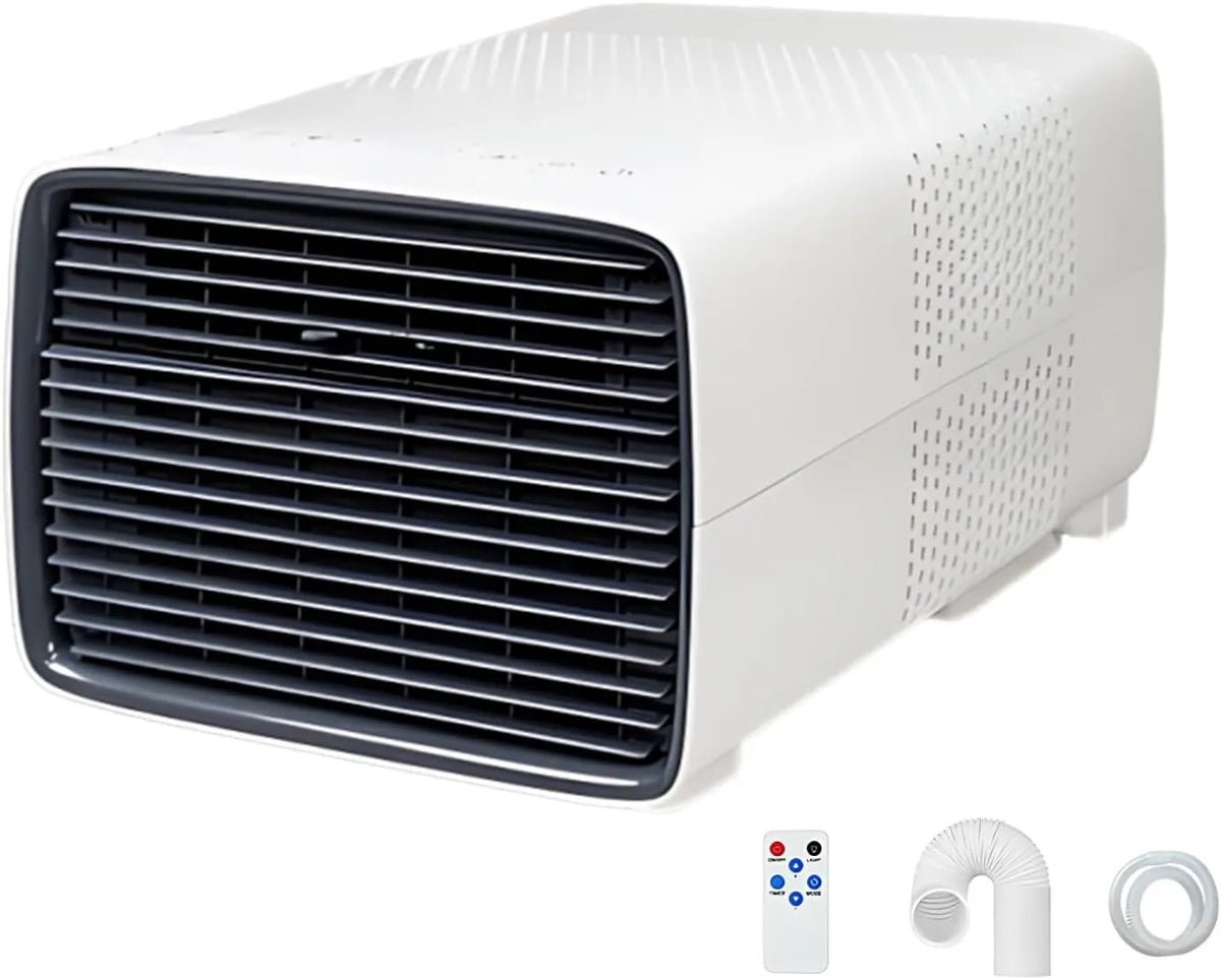 Condizionatore 12H, portatile, timer, campeggio, Mini AC Personale per Camping, Casa, Raffreddamento Meccanico, Deumidificatore, Telecomando