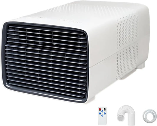 Condizionatore 12H, portatile, timer, campeggio, Mini AC Personale per Camping, Casa, Raffreddamento Meccanico, Deumidificatore, Telecomando