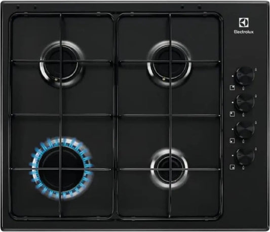Electrolux KGS6404B Piano cottura a gas, 4 fuochi, fornello a gas, nero, colore Nero