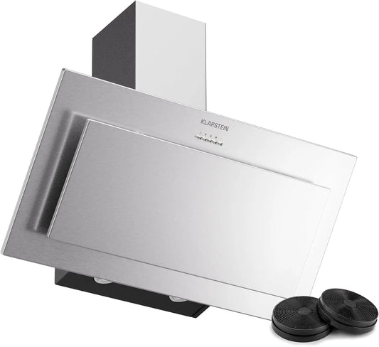 Klarstein Cappa aspirante, 90cm, 254 m3/h, 63 dB, cappa da cucina, 3 velocità, acciaio inox, LED, Acciaio inossidabile, Klarstein Athena Cappe