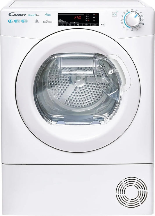Candy H8A3TE-S Asciugatrice, 58, 5 x 59, 6 x 85 cm, 8 kg, classe energetica A, libera installazione, Wi-Fi, bianco, Controllo da App, Wi-Fi + BLE