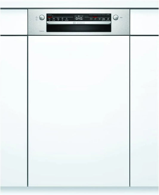 Bosch Serie 2 SPI2IKS10E Lavastoviglie, 45 cm, Home Connect, formato slim, acciaio inox, 78 kWh, 100 cicli, 9 MGD, Asciugatura Extra