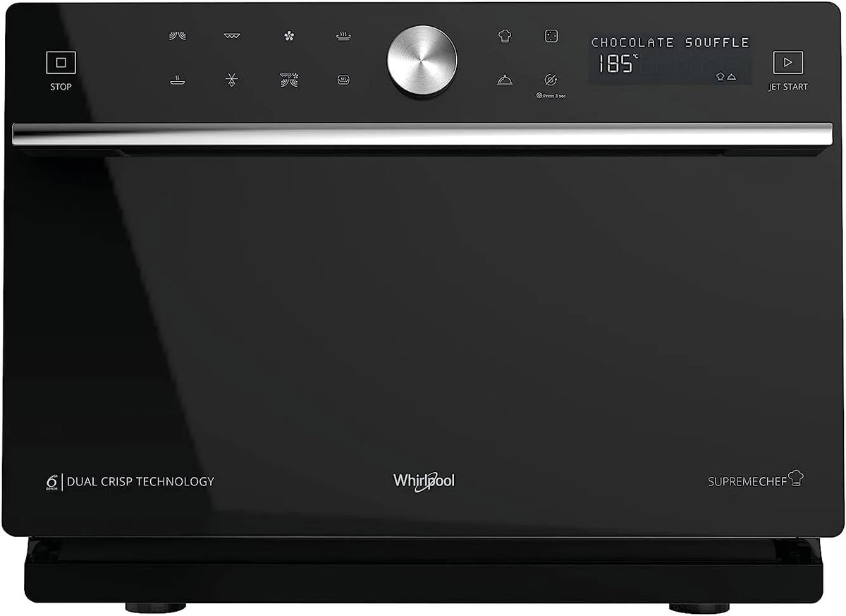 Whirlpool Forno a microonde, 33 L, grill, vapore, libera installazione, Tecnologia 6° senso, 33 litri, piatto girevole