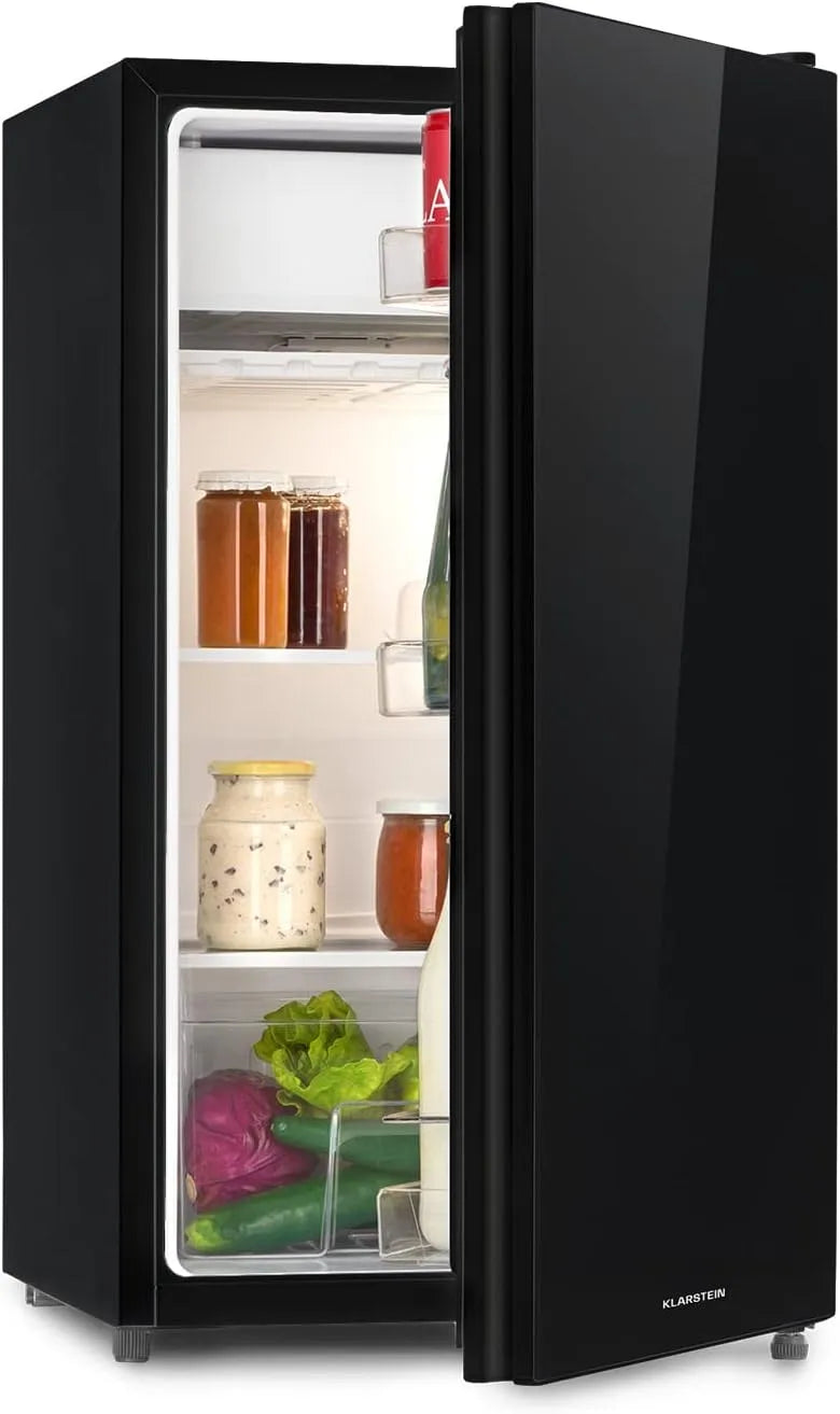 Klarstein Congelatore, 91 L, vano congelatore, freezer verticale, nero, KLARSTEIN Luminance Frost - Combinazione di Frigorifero e Congelatore