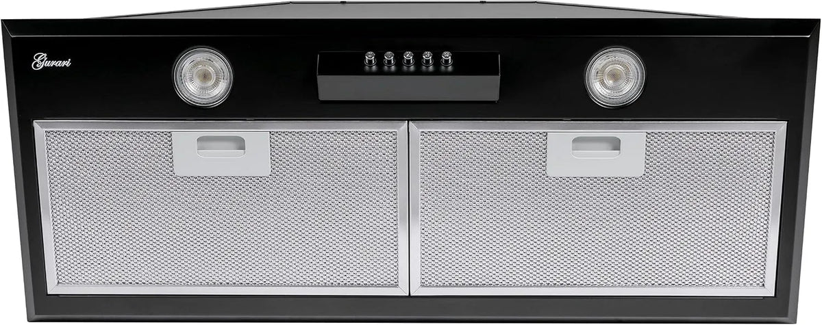 Cappa aspirante, 70 cm, 1000 m3/h, cappa da cucina, da incasso, nero, Gurari GCH B 051 70 BL, cappa di scarico, colore nero