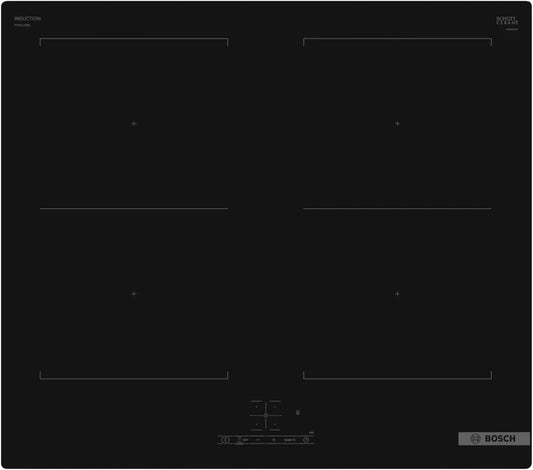 Bosch Serie 4 PVQ611BB6E Piano cottura a induzione, 60 cm, 4 fuochi, piastra a induzione, nero