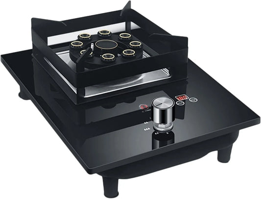 Piano cottura a gas, da incasso, portatile, fornello a gas, in vetro temperato da 5, 2 kW, per cucina e camper