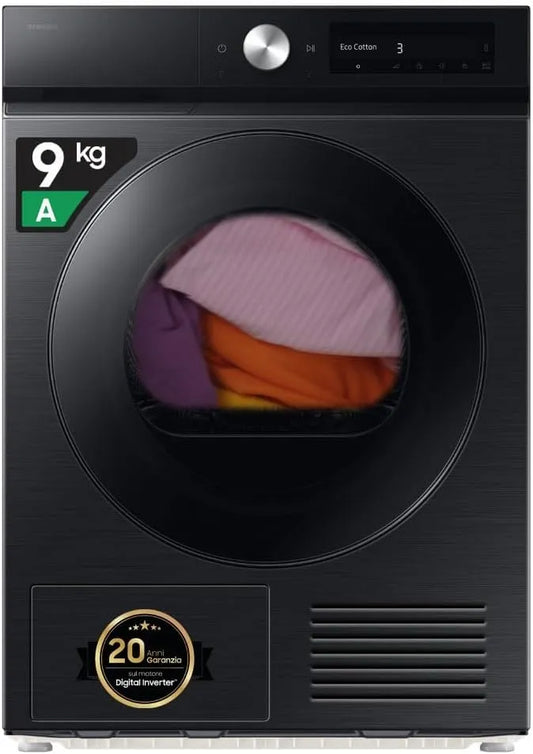 Samsung DV90DB7845GB/U3 85H Asciugatrice, 60 L, 9 kg, Wi-Fi, AI Dry, Samsung Asciugatrice Bespoke AI DV90DB7845GB/U3, 60L x 85H x 60P cm, Wifi