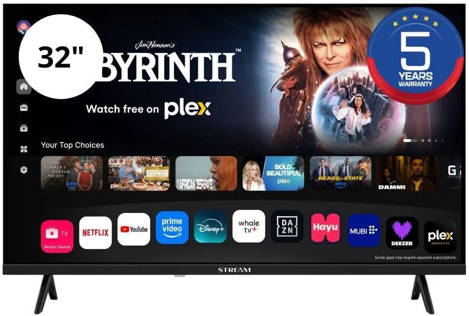 Google S32HWKA1 Smart TV, televisore, triplo tuner DVB-T2, S2, Wi-Fi, senza cornice, HD Ready, Stream System - Smart Easy Whale TV 32, modalità hotel
